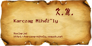 Karczag Mihály névjegykártya