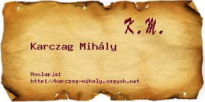 Karczag Mihály névjegykártya